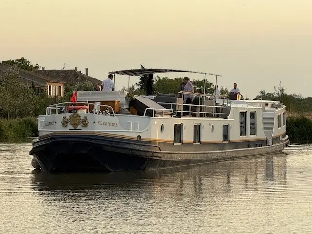 The Elegance at her mooring in the evening light