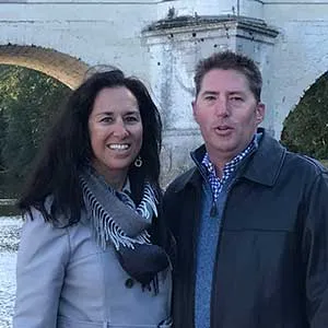 Kim and Chris Dickey aboard one of their barges