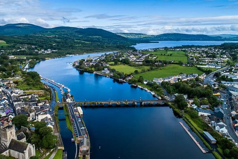 An aerial view of Killaloe on the River Shannon