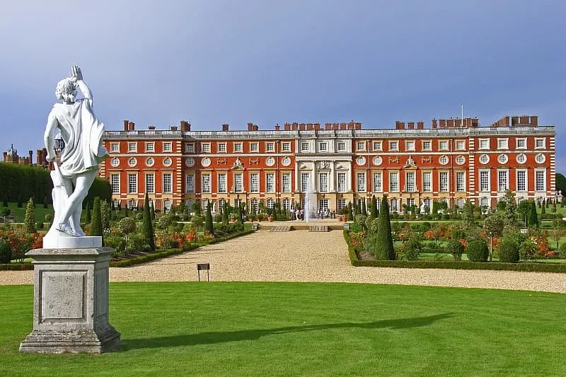 Exterior view of Hampton Court Palace London