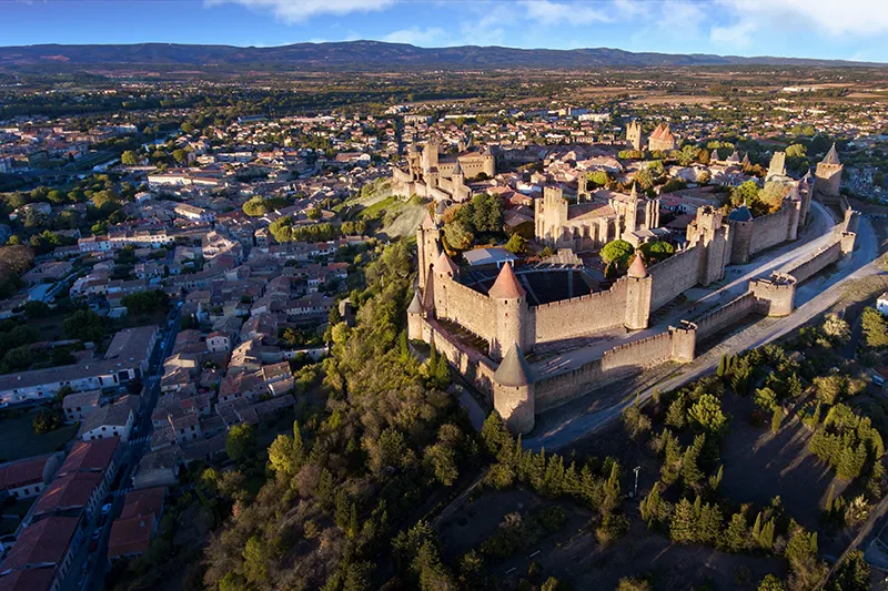 carcassonne-light-aerial-sunset